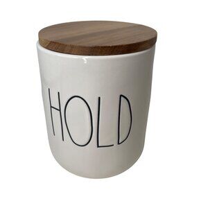 Rae Dunn‎ Artisan Collection Ceramic Canister With Wooden Lid Pre Owned